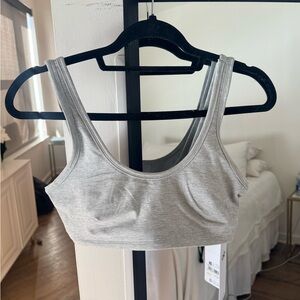 ALO Alosoft Center Stage Bra Athletic Heather Grey M